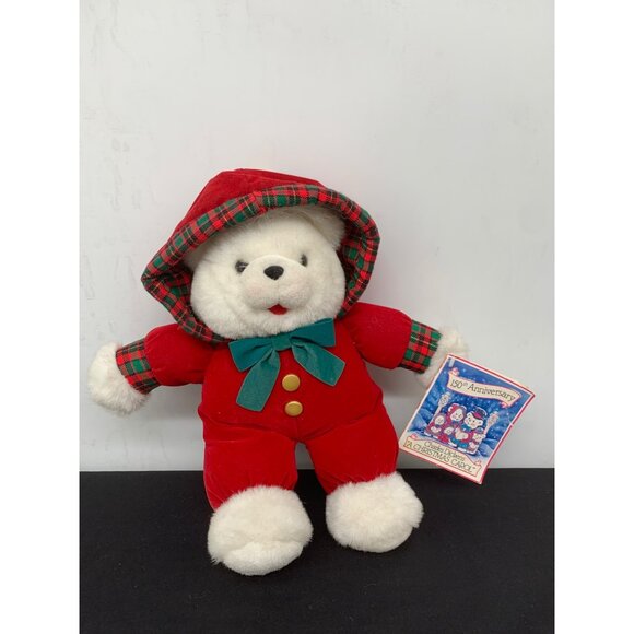 Vintage 90s A Christmas Carol Teddy Bear Plush 150th Anniversary Stuffed Animal